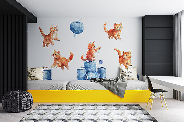 Which Cat Wallpapers In Different Room Settings